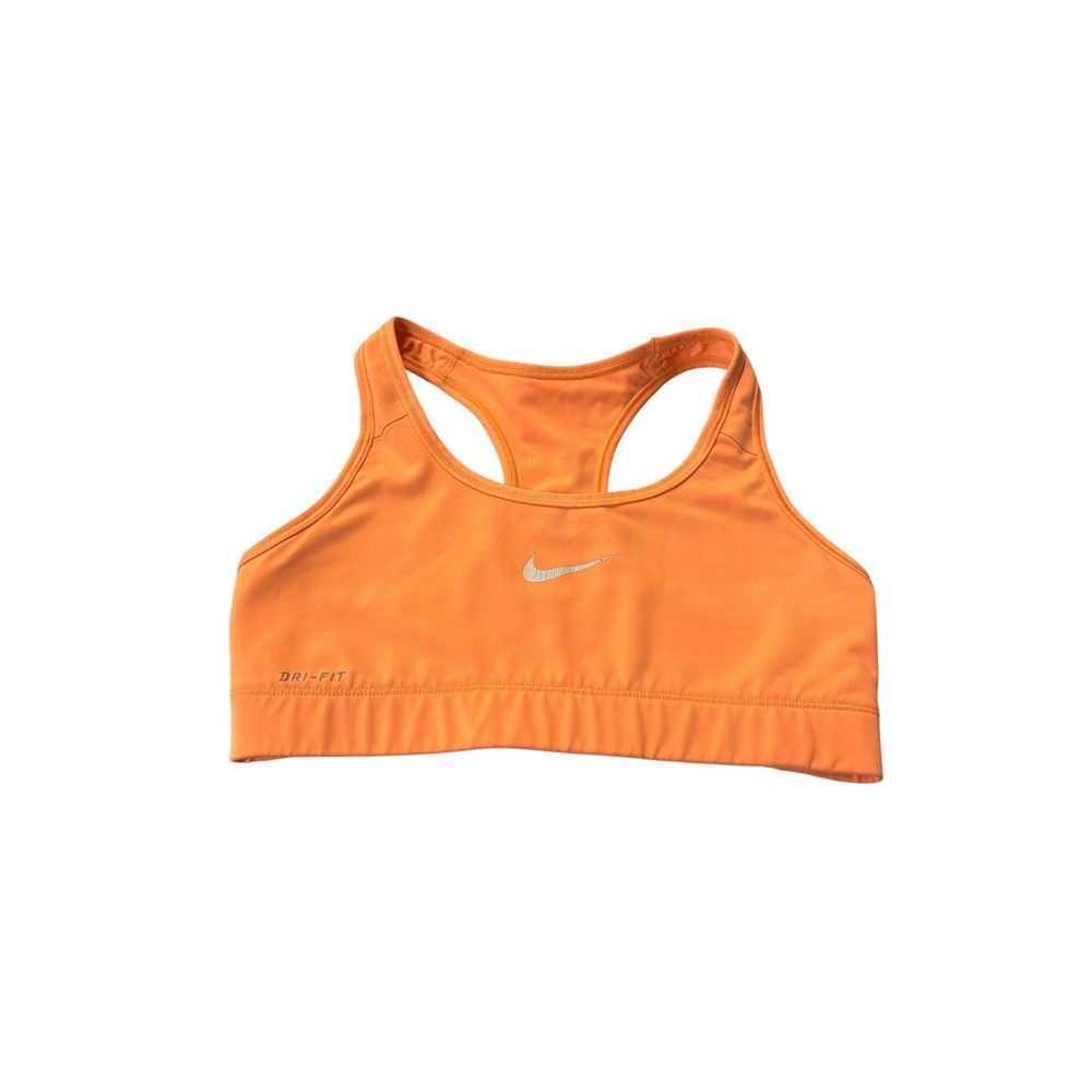 UT neon Orange Nike Dri-FIT Women Racerback Sports Bra Medium Impact Swoosh Logo
